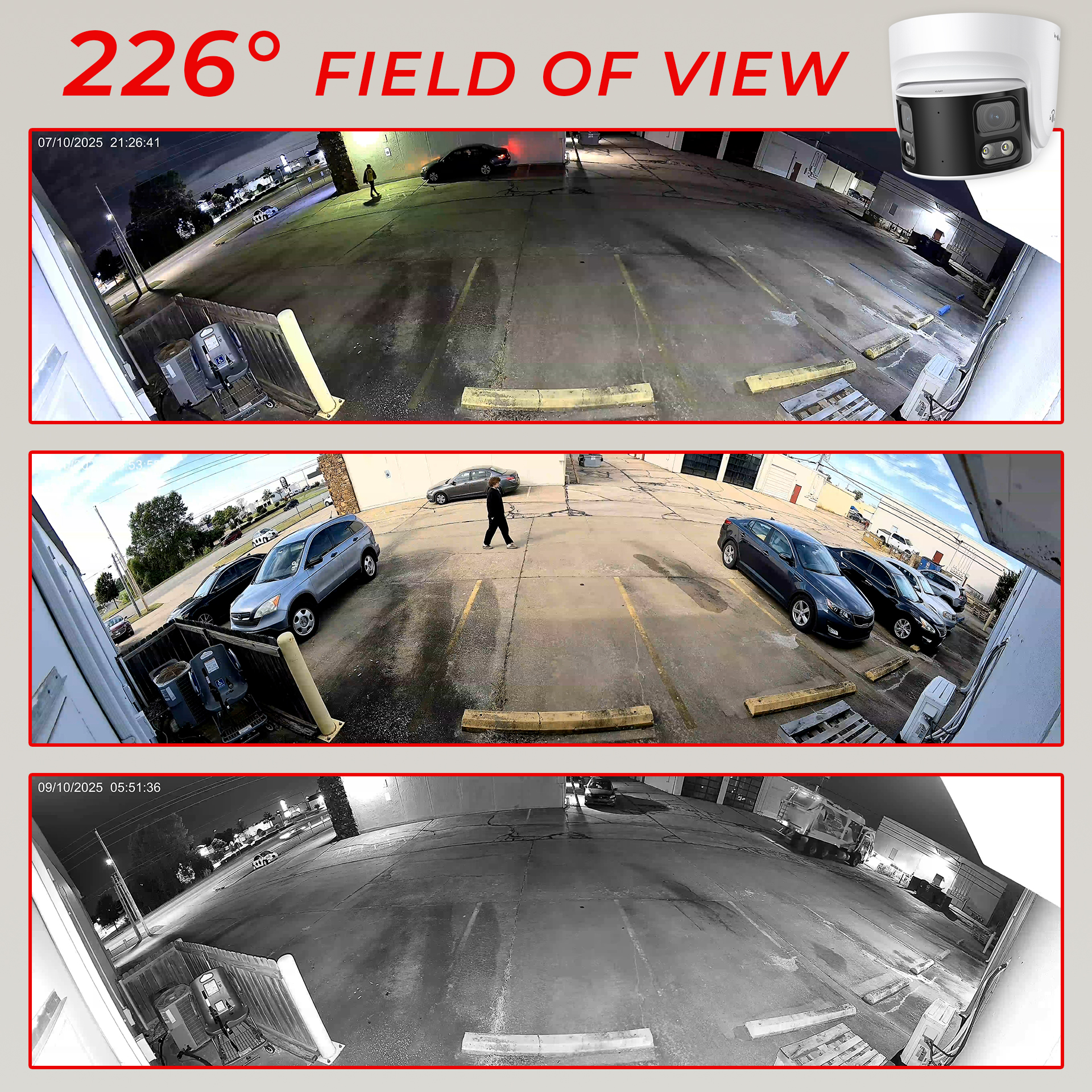 226 degree field of view comparison from the tower camera