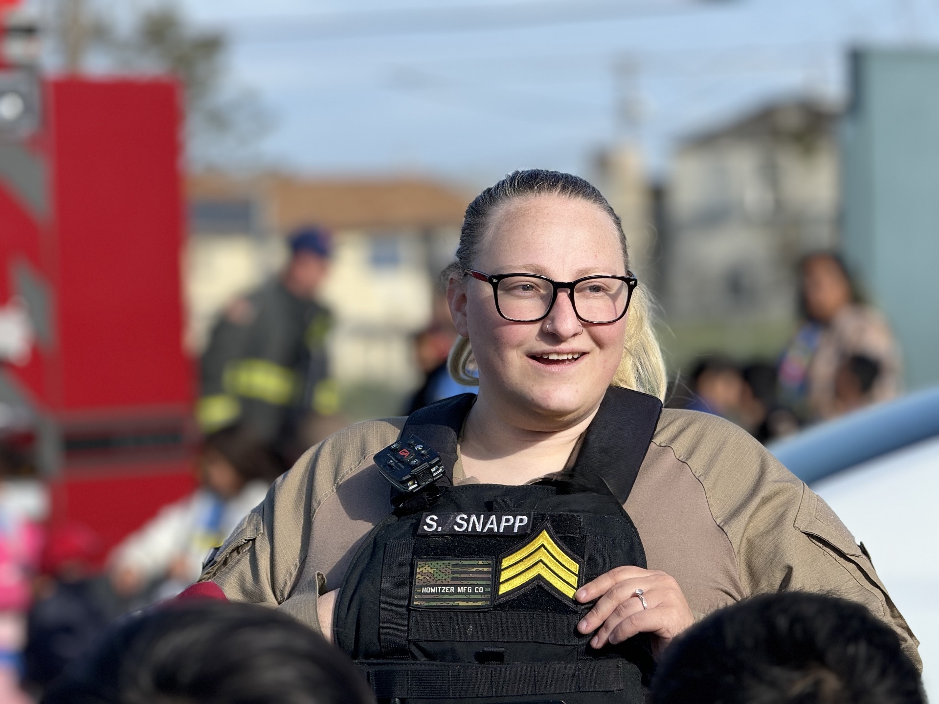 Modway Protection Sergeant S. Snapp on duty at a community event