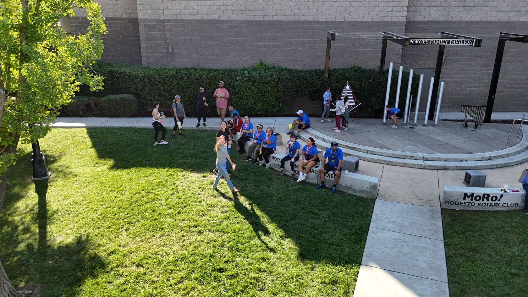 Community gathering on the lawn