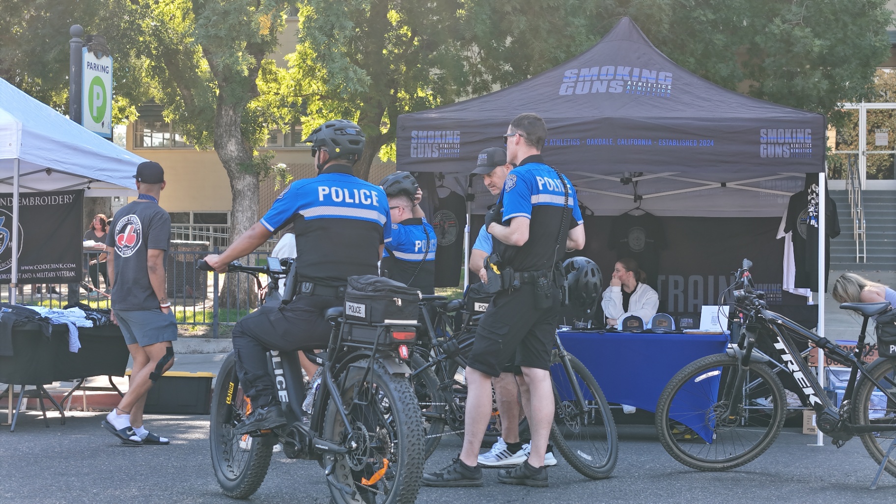 Officers at community event